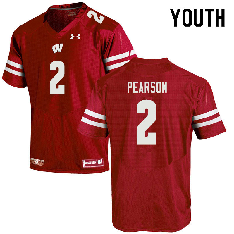 Youth #2 Reggie Pearson Wisconsin Badgers College Football Jerseys Sale-Red